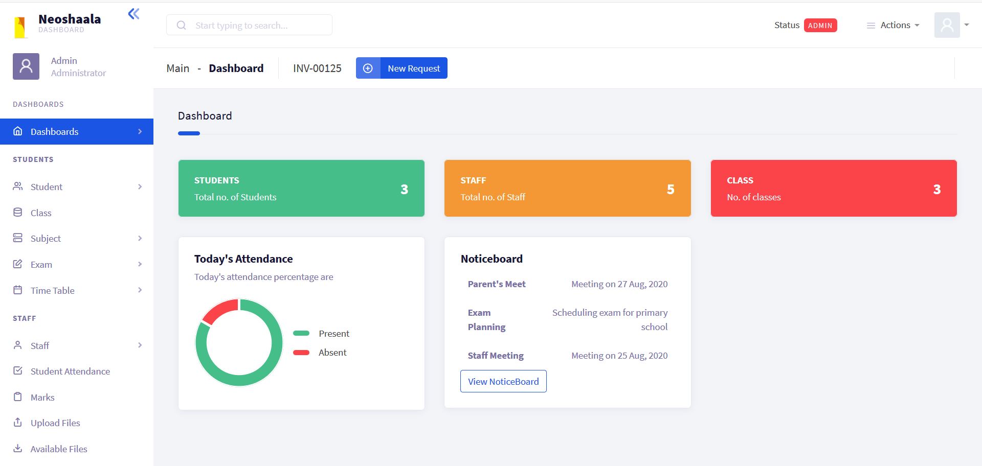 neoshaala erp software for school